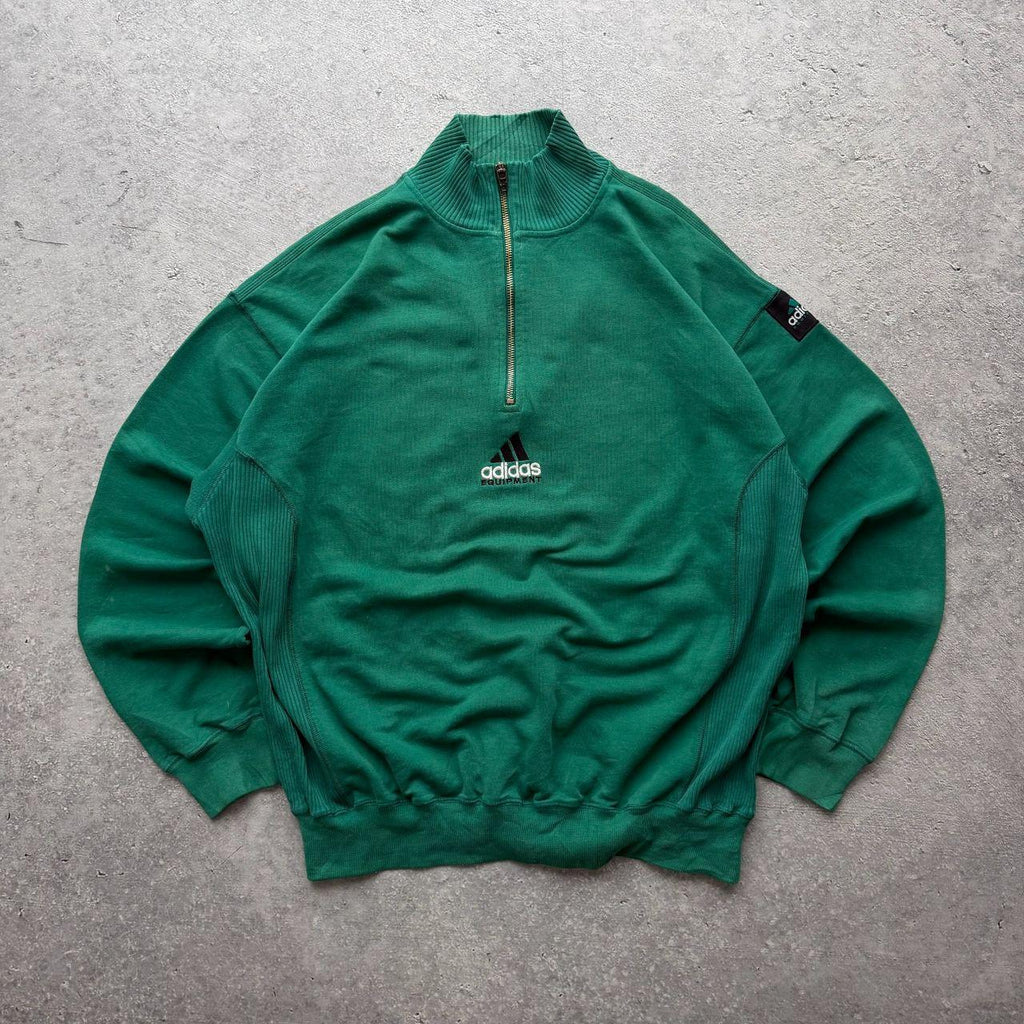 90's Adidas Equipment Qtr Zip Sweater - Medium