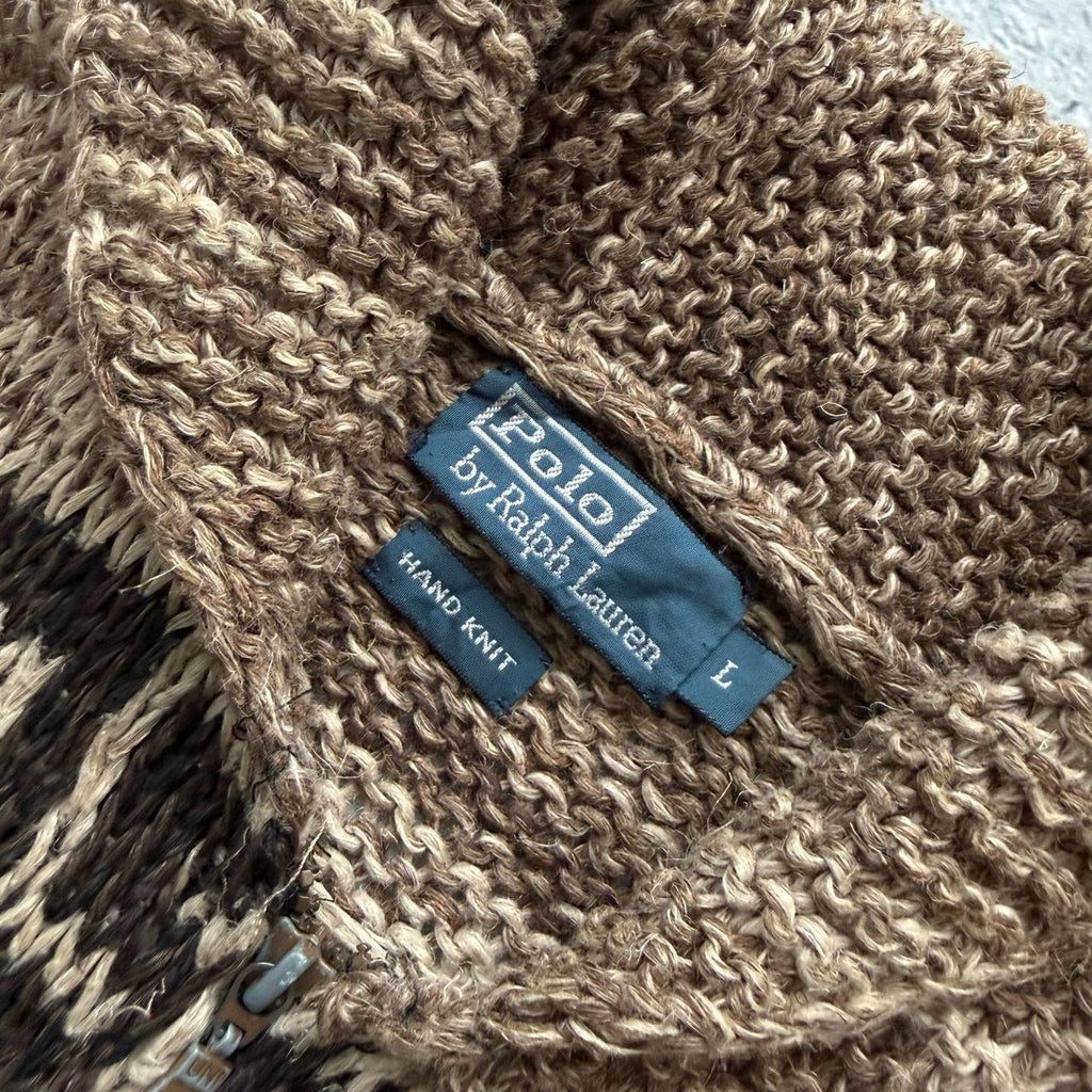 2000's Polo Ralph Lauren Hand Knit Zip Sweater (L)
