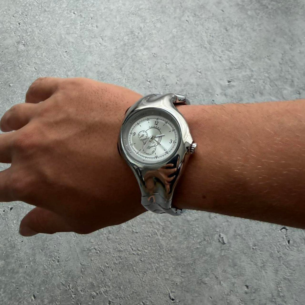 Y2K Style Twist Watch - White Dial